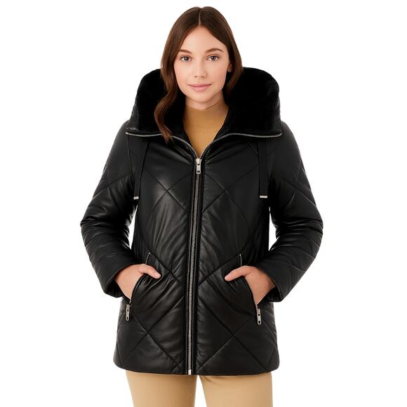 Nuage Hooded Puffer Coat – Black, Size X-Small (New) - Picture 1 of 6